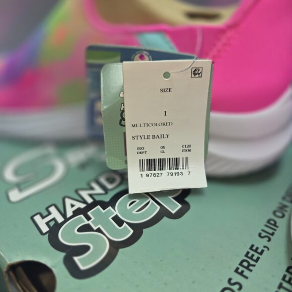 S Sport Skechers Bailey Kids' Sneakers Tie Dye Slip On Cushioned Girls SZ 1 - Picture 9 of 9